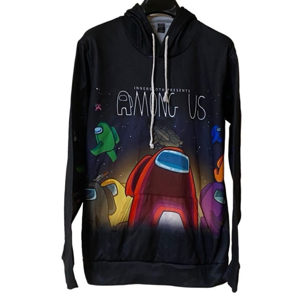 Innersloth Presents Among Us Unisex 3D All Over Print Pullover Hoodie Sz M